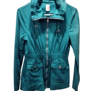 ANTHROPOLOGIE Birdcage Tag Jacket. Women's Size: Medium. Teal Green Color.